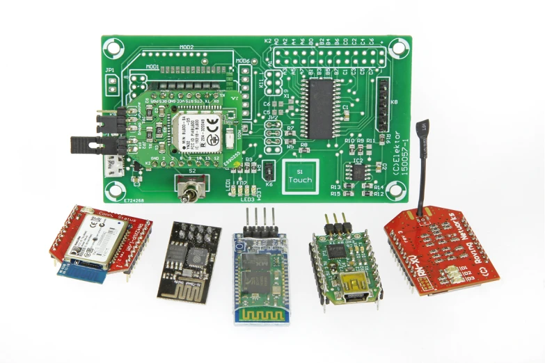 several components attached to a small electronic device