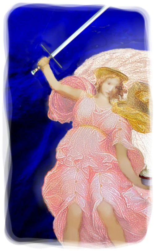 a woman in pink is holding a sword