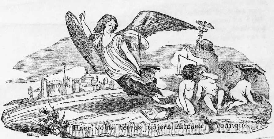 an illustration showing a statue with a bird on it