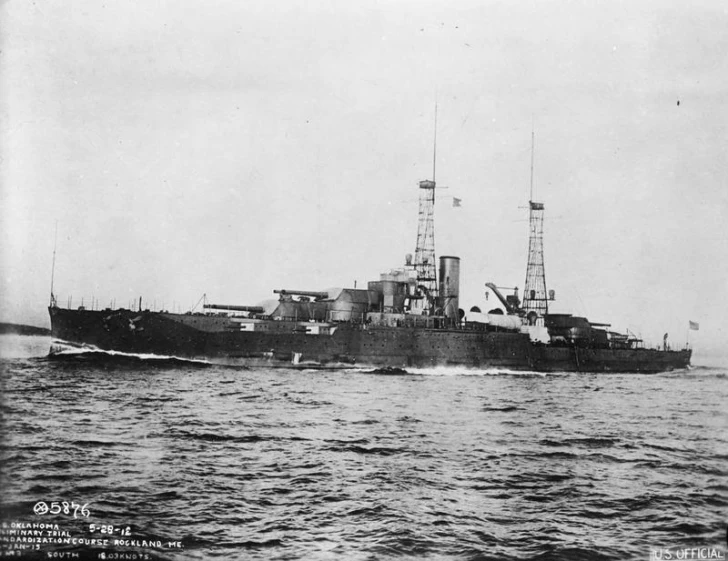 an old po of a large battleship in the water