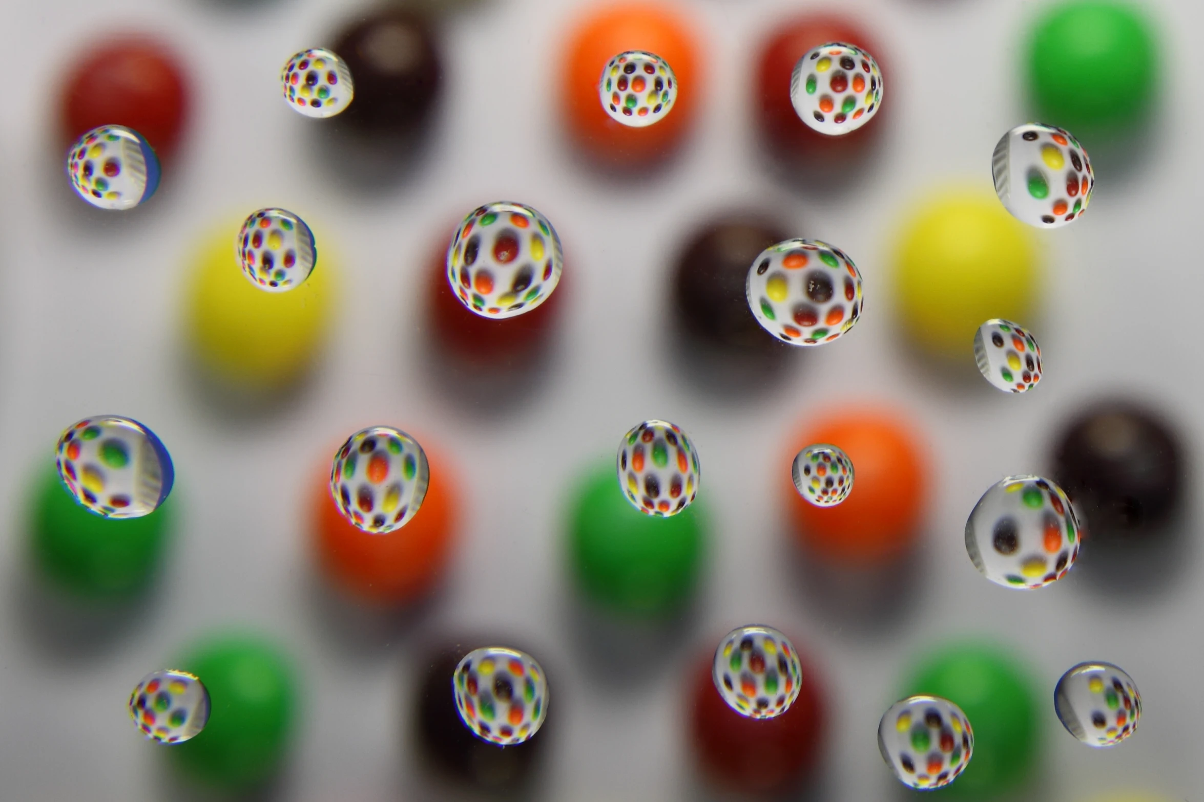 a picture of some very small colored balls