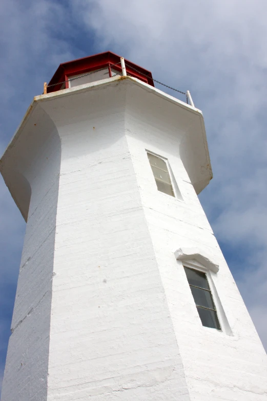 the white tower has a red top