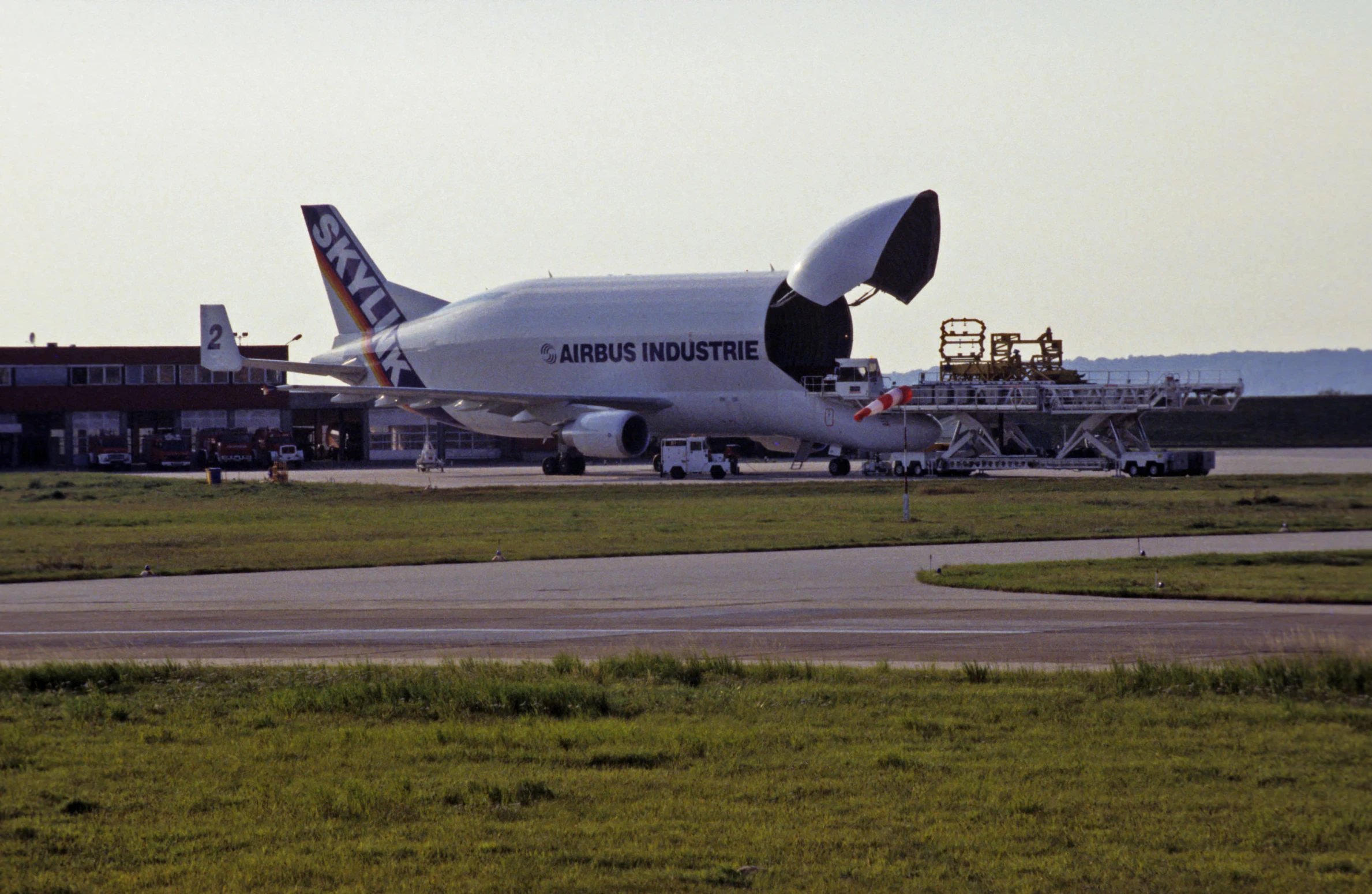 a jumbo jet that is on the ground