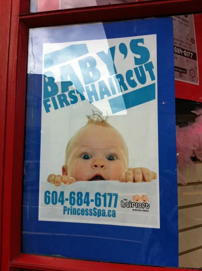 a blue box with a picture of a baby