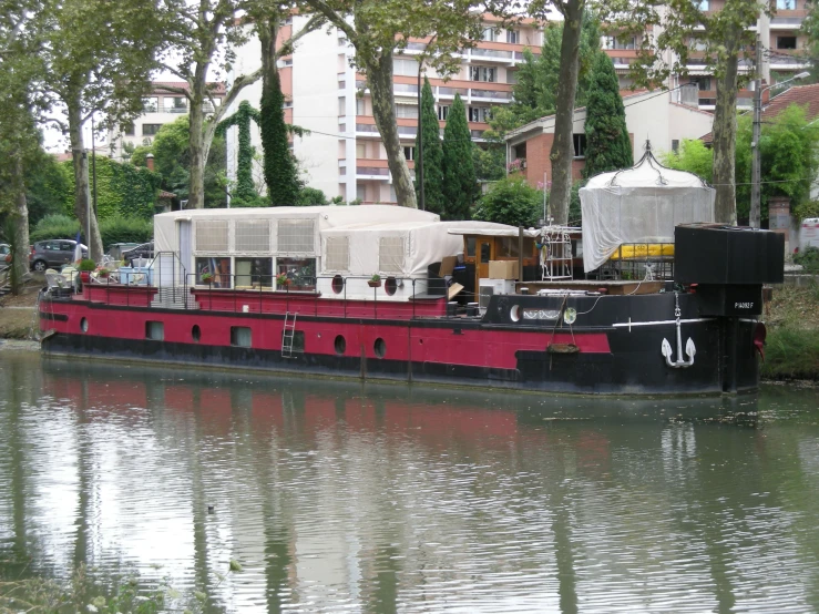 a large boat traveling along a body of water