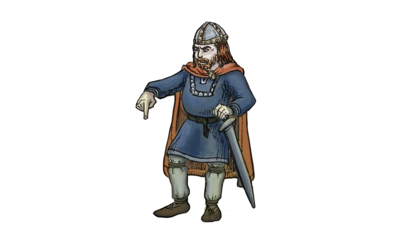 the costume of a man with a sword and dress