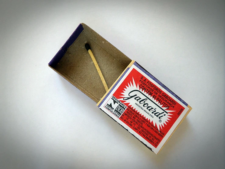 this matchesbox has been opened and matches are in it