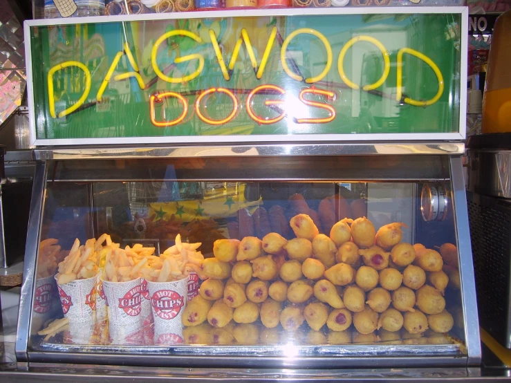 a display case with baggies in front of it