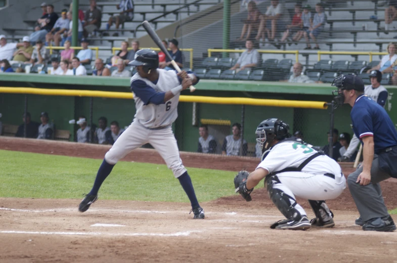 the baseball player is up to bat during the game