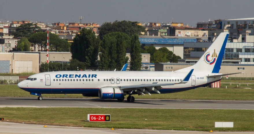 a large passenger jet is about to take off