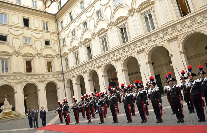 the military is all lined up for the ceremony