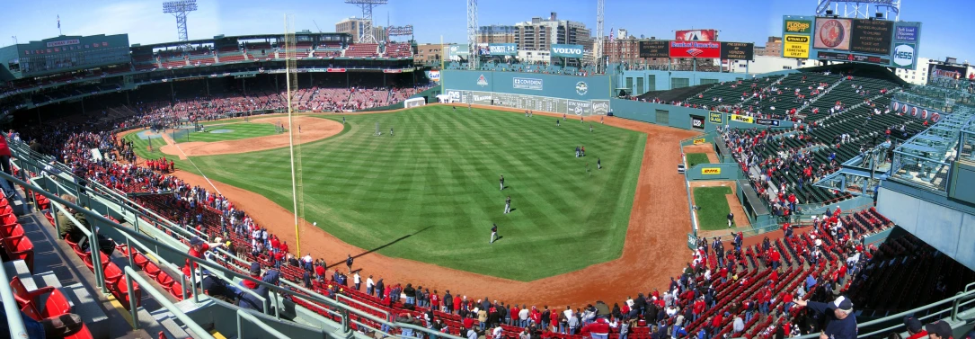 the view from inside a baseball stadium during a game