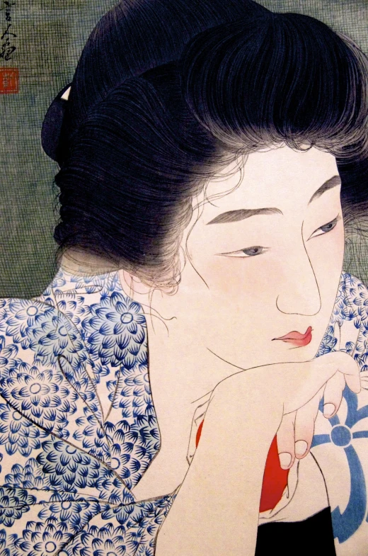 an image of a painting of a geisha woman