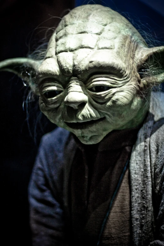 the yoda star wars character is shown in a close up