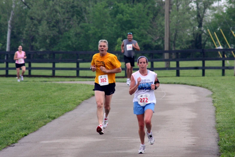 two people running in the same race