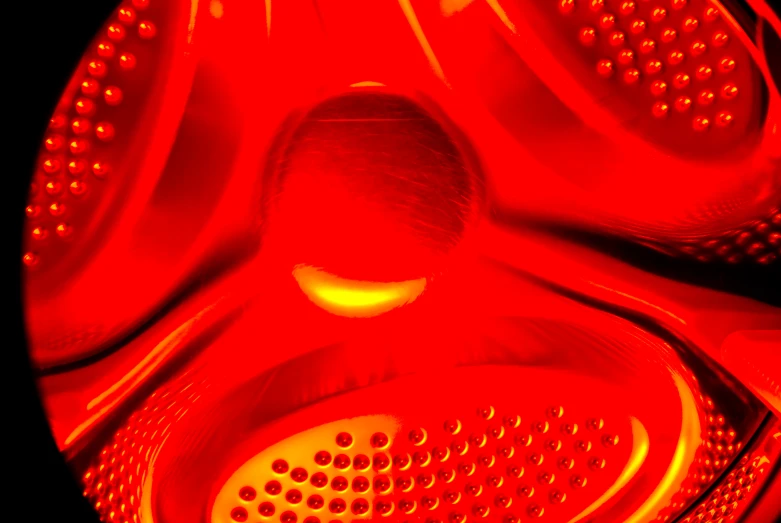 a close up of a red light showing the lights