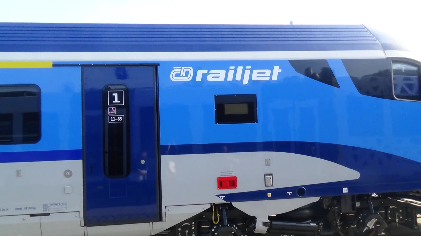 the side of a train car that has stopped