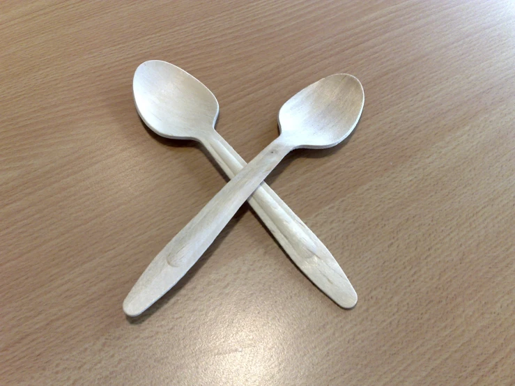 three spoons sitting next to each other on a table