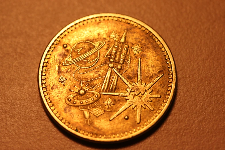 the side of an old fashioned coin