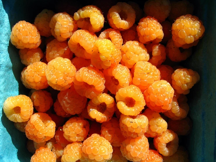 a close up of yellow candy candies in a box