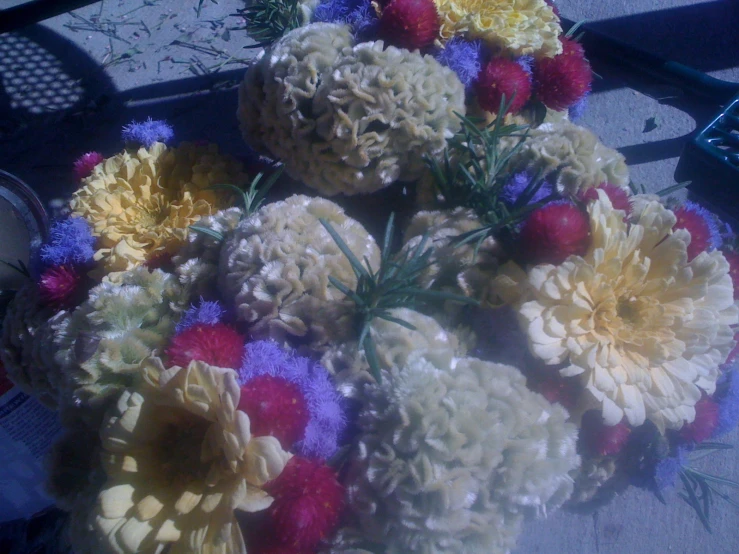 a large bunch of different colors flowers