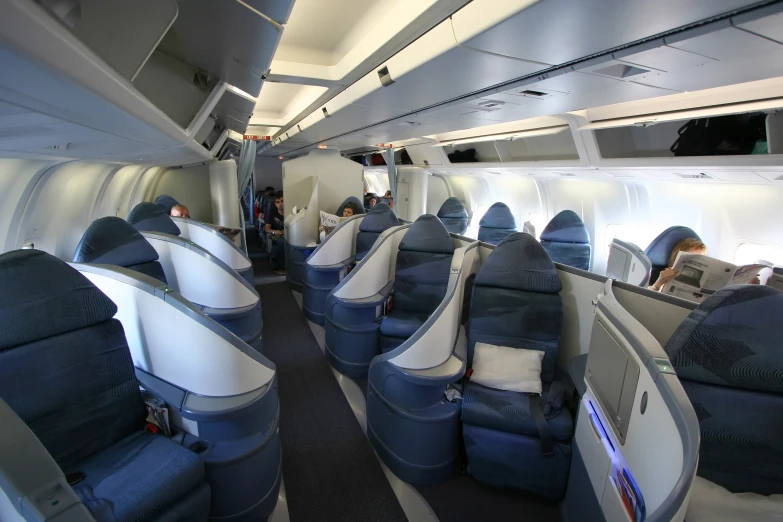 an airplane's cabin area on an american airlines 747