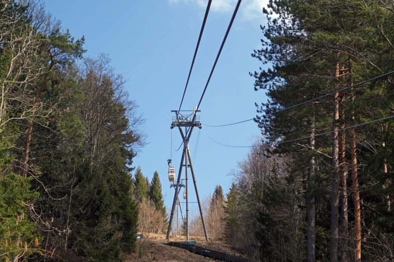 an over head view of a power line in the distance