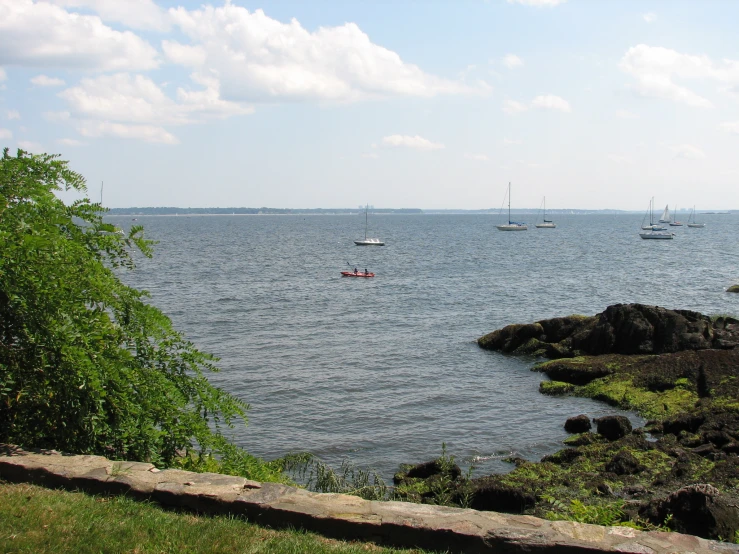 a body of water with lots of boats on it