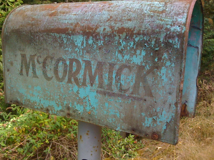 an old mail box with the word macro jack painted on it