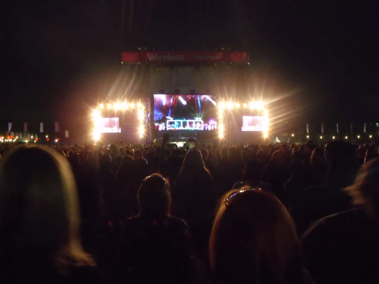 the back light of a concert at night