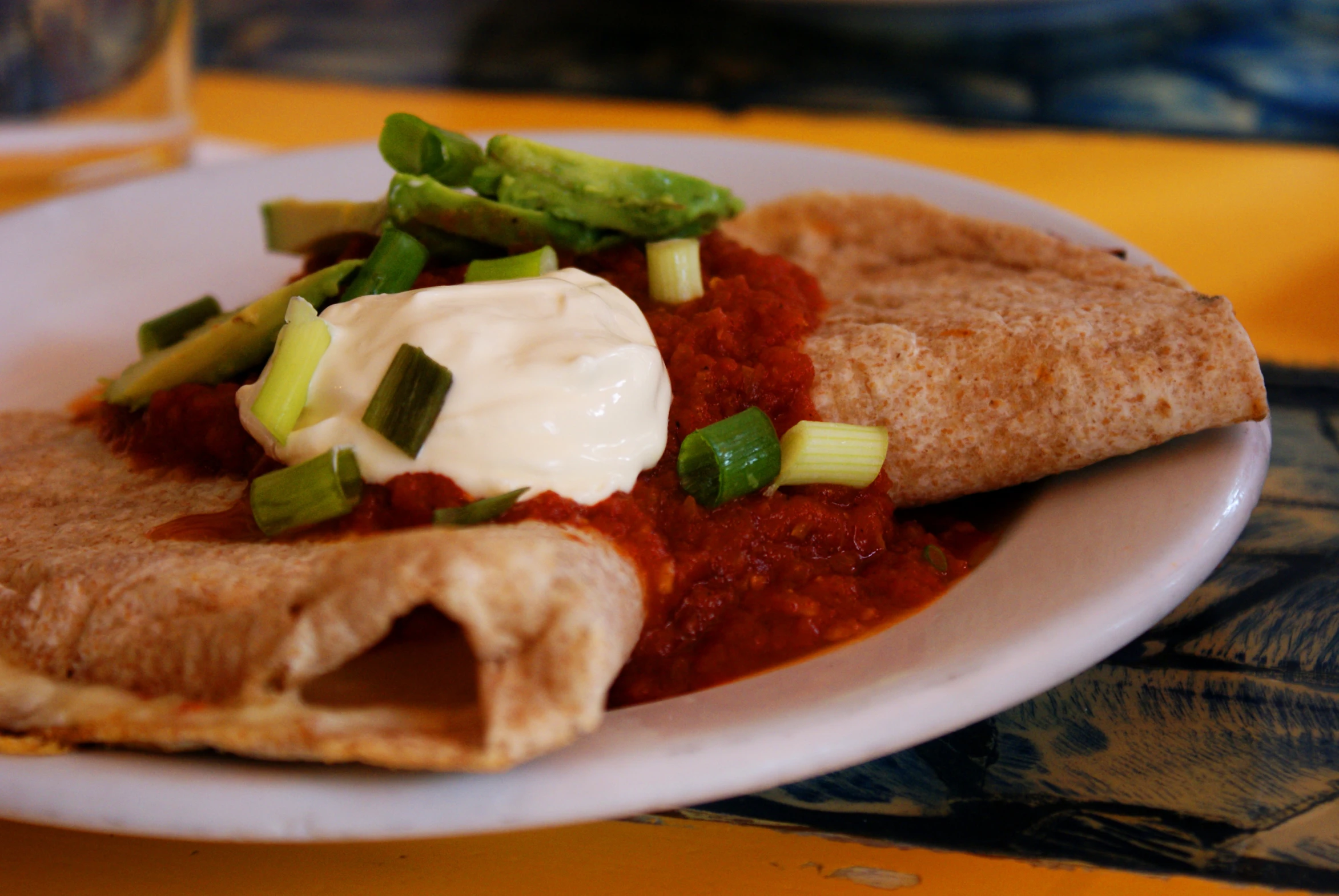 a small meal with tomato sauce and bread