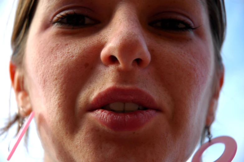 a closeup s of a person with a round nose