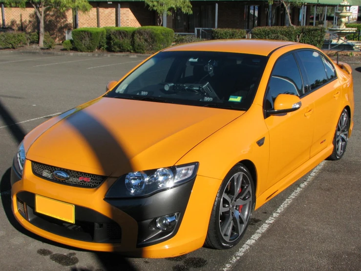 this is a picture of a bright orange car