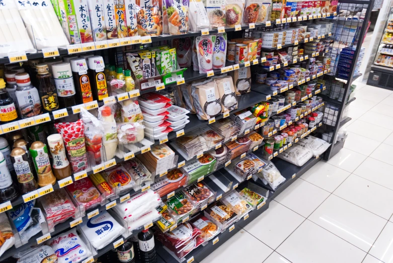a supermarket has a wide selection of products in it