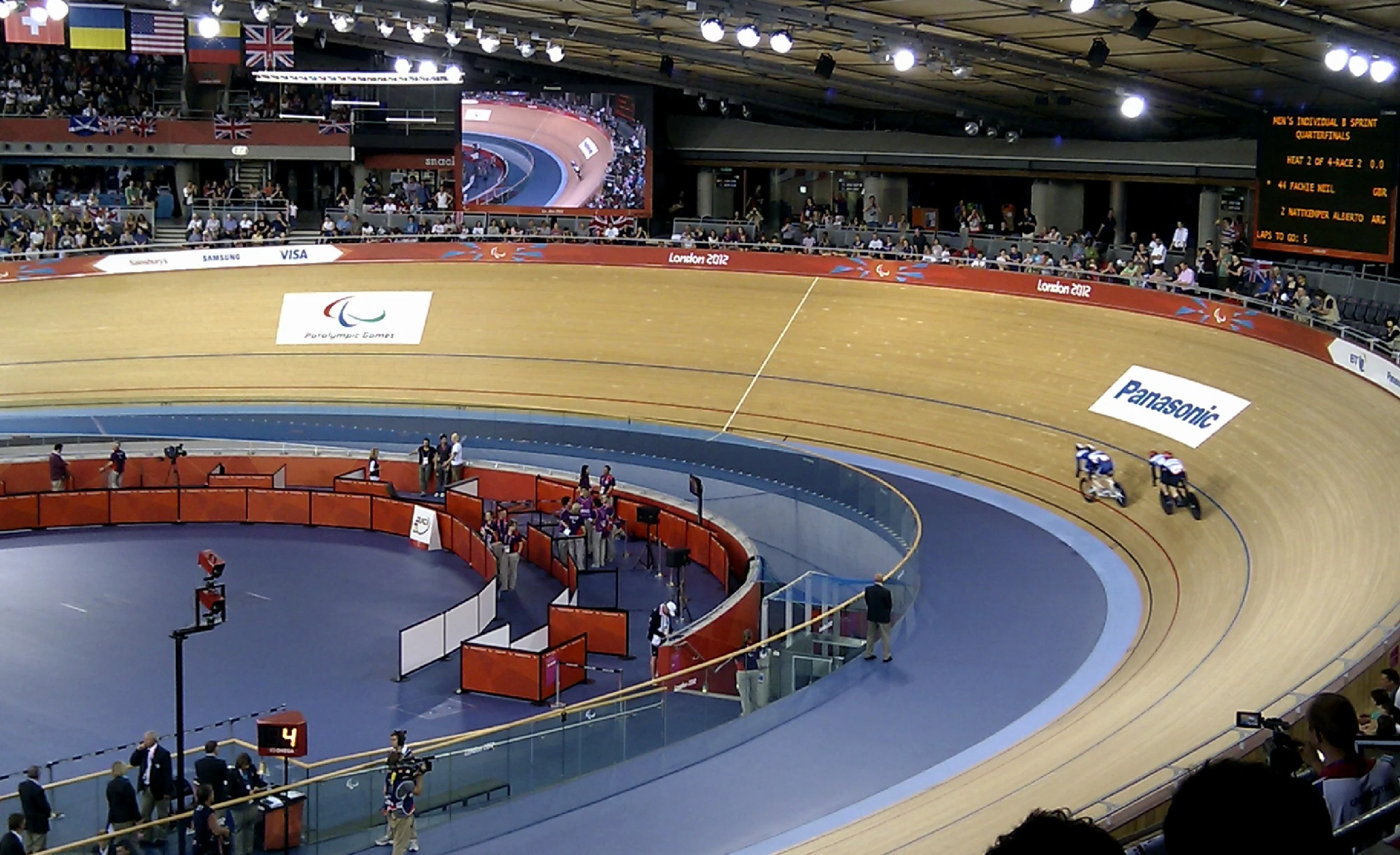 a race track with a person riding a bike on it