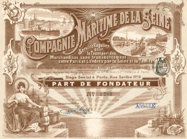 a paper certificate that says, compage des de dales