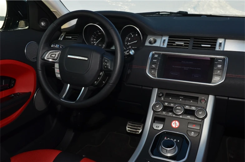 the interior of a vehicle with a view of its dashboard