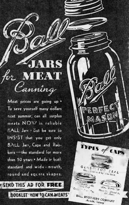 an advertit showing jars and labels in the 1950's