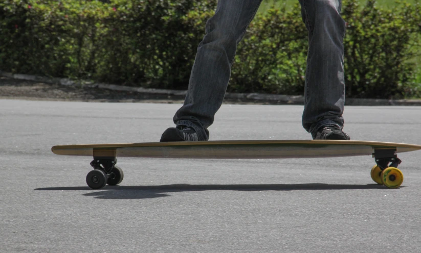 a person that is standing on a skateboard