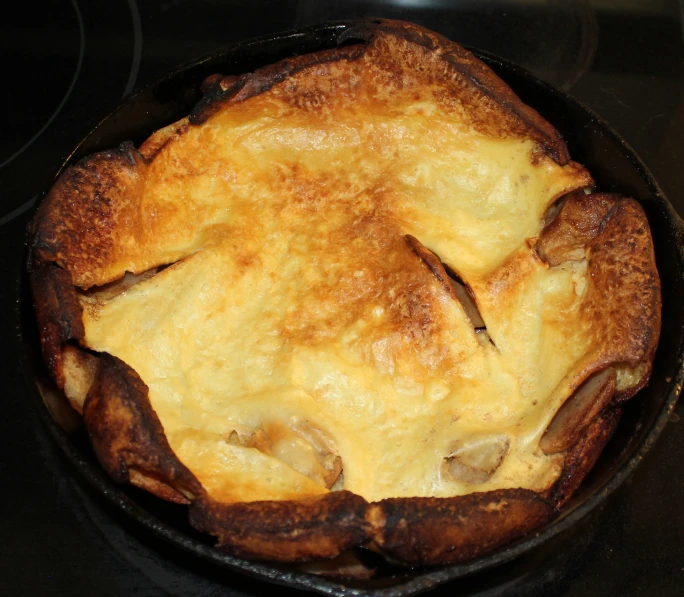 a casserole dish is prepared in an oven