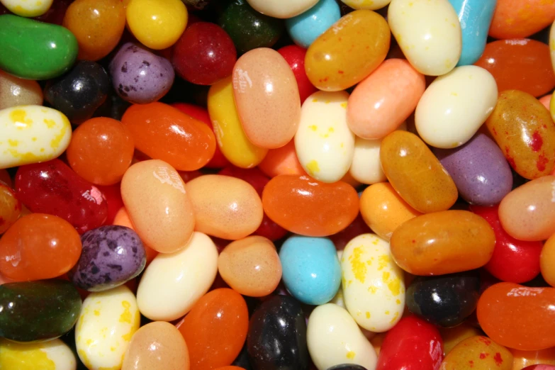 colorful, chocolate, jelly beans scattered all over