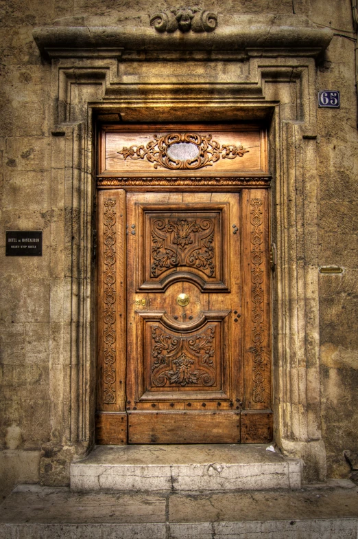 a large door is shown inside of an old building