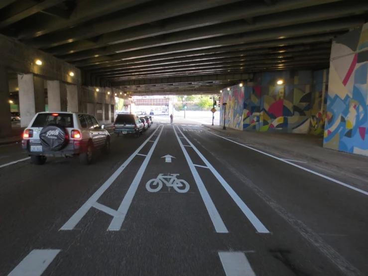 there is a bike lane in the street