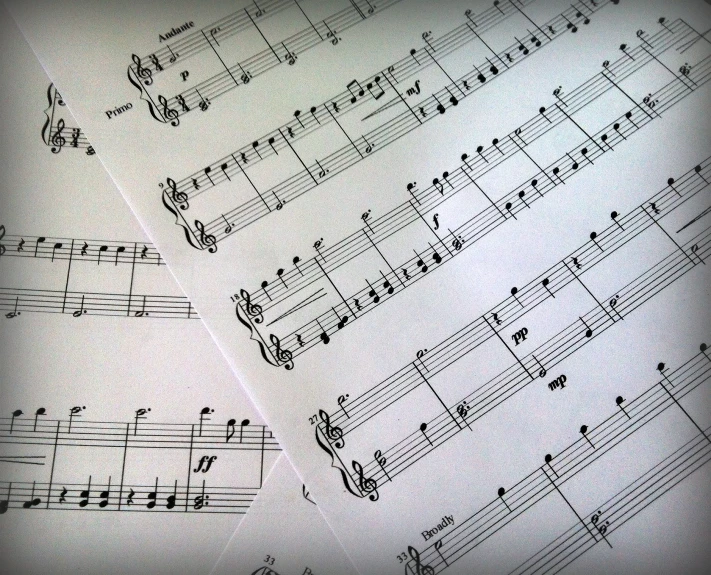 sheet music written on a sheet music with notes