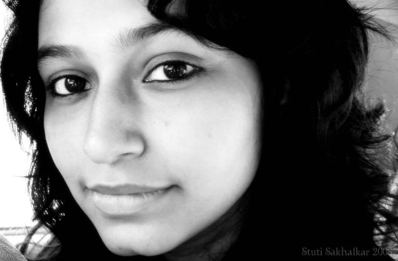 a close up of a person with very long hair