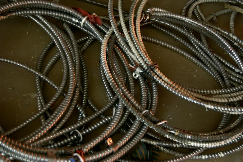 many wires sitting in a pile together