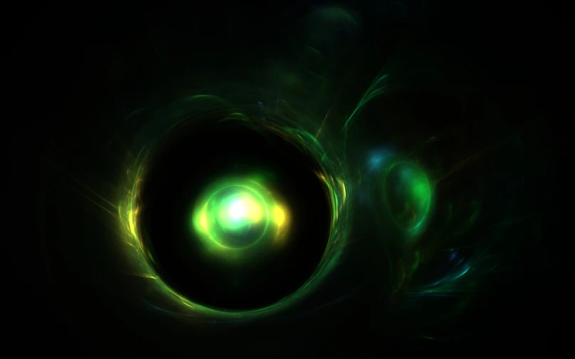 a dark green ring with blue circles