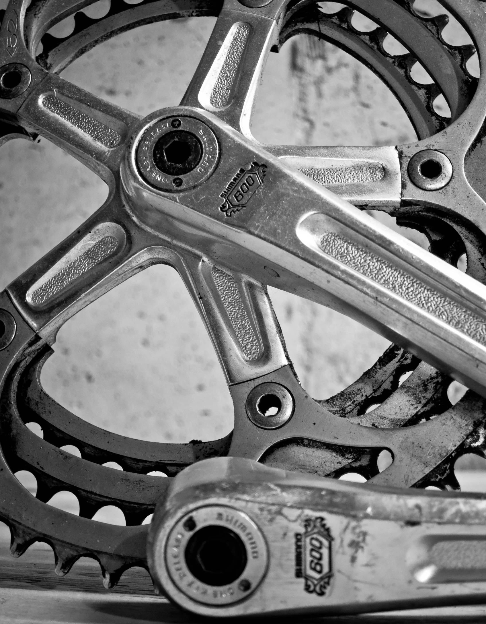 a black and white image of bicycles bike gears