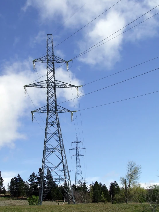 this is an electrical tower in the countryside