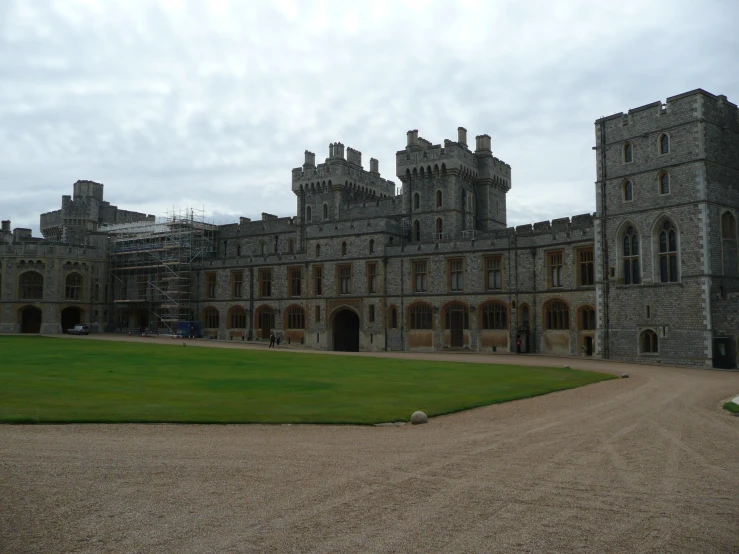 a large castle like building with two courtyards